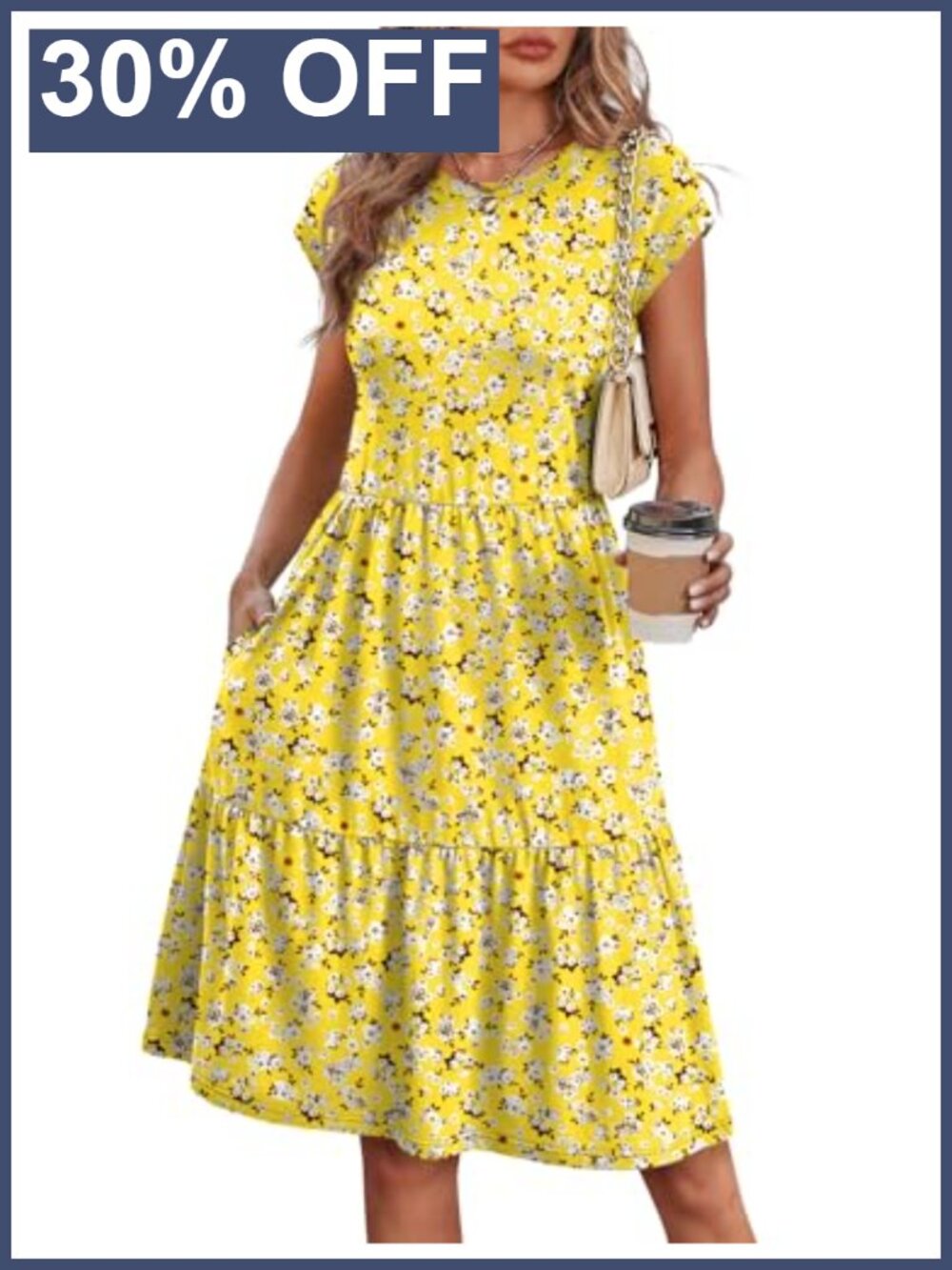 Women's Casual Sundress with Pockets Soft Stretch